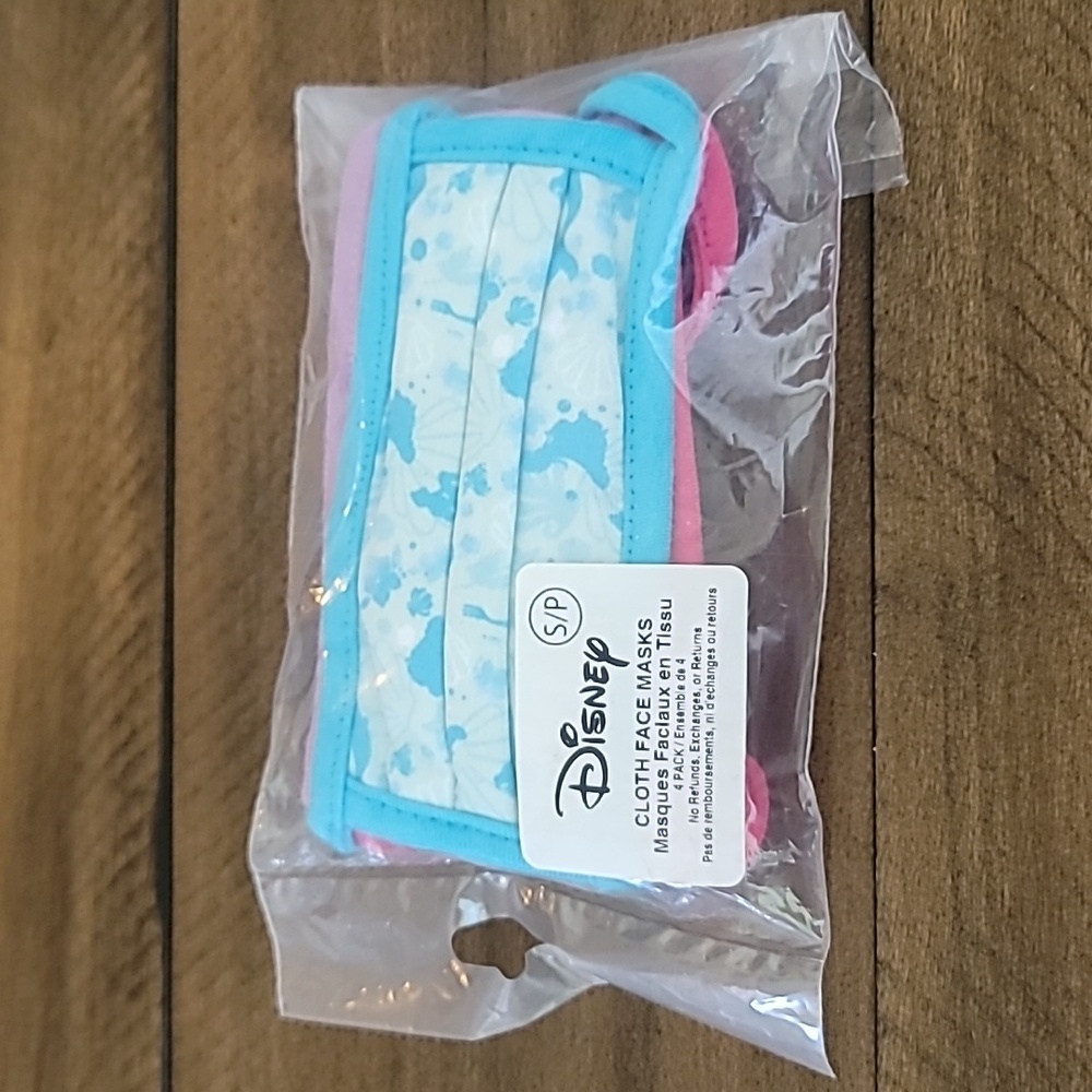 Disney Princess 4 Piece Cloth Face Masks New - Small